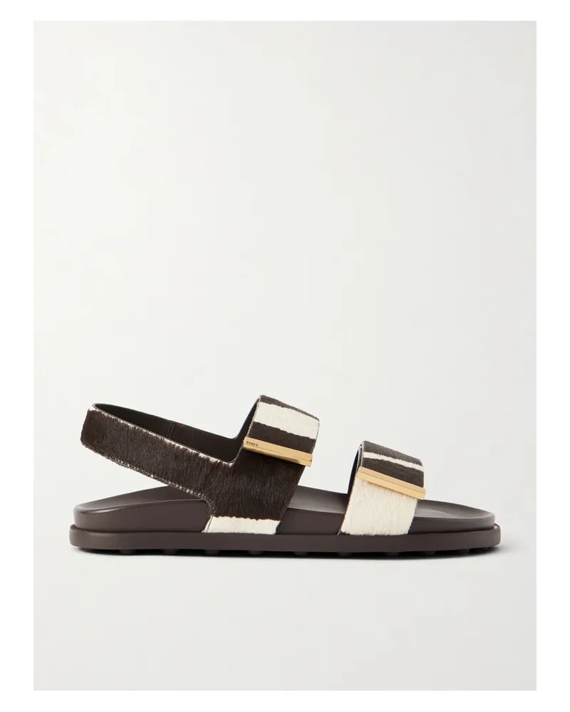 TOD'S Zebra-print Pony Hair Slingback Sandals - Animal Print Animal