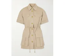 Cotton-gabardine Mini Dress - Neutrals