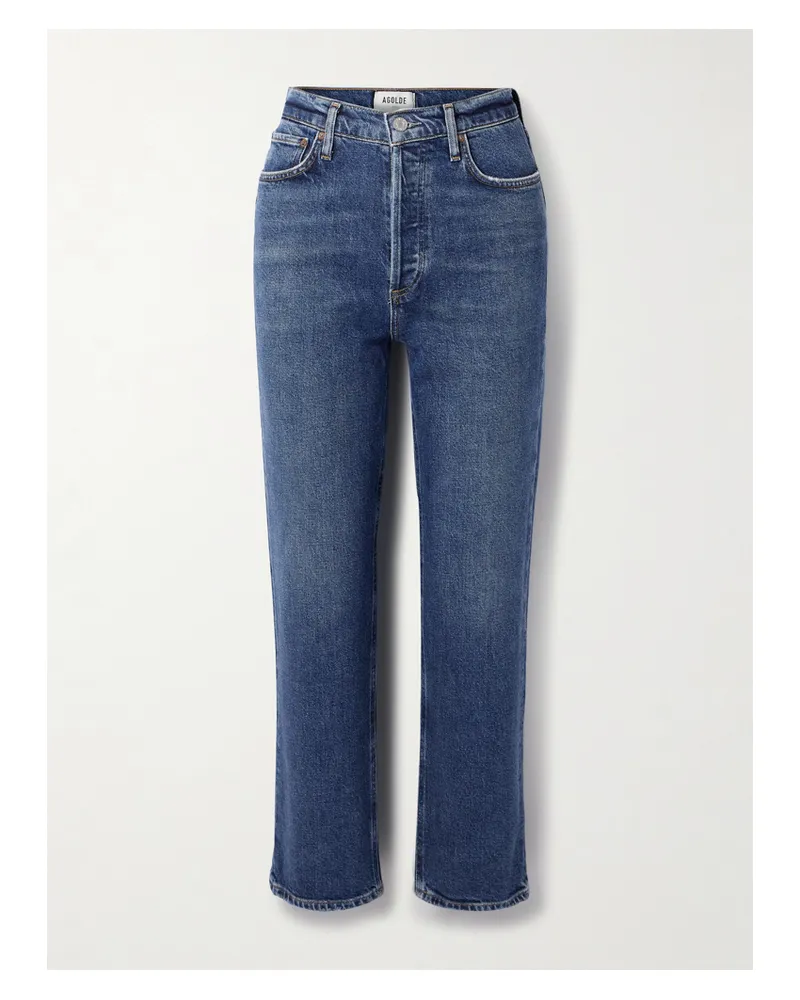 AGOLDE 90s Pinch Waist Cropped High-rise Straight-leg Jeans - Blue Blue