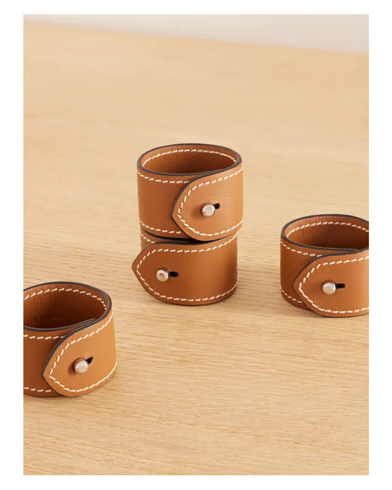 Ralph Lauren Home Wyatt Set Aus Vier Serviettenringen Aus Leder - Braun Braun