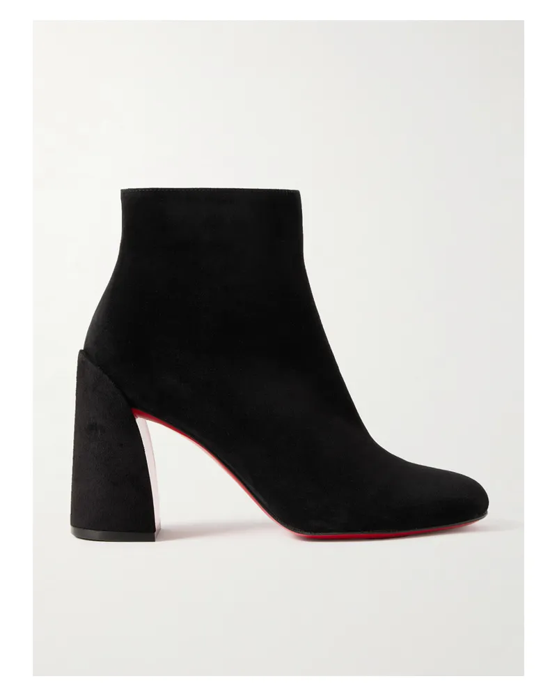 Christian Louboutin Turela 85 Suede Ankle Boots - Black Black
