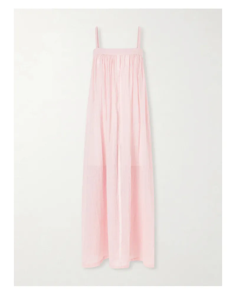 lemlem Eda Cotton-gauze Maxi Dress - Pink Pink