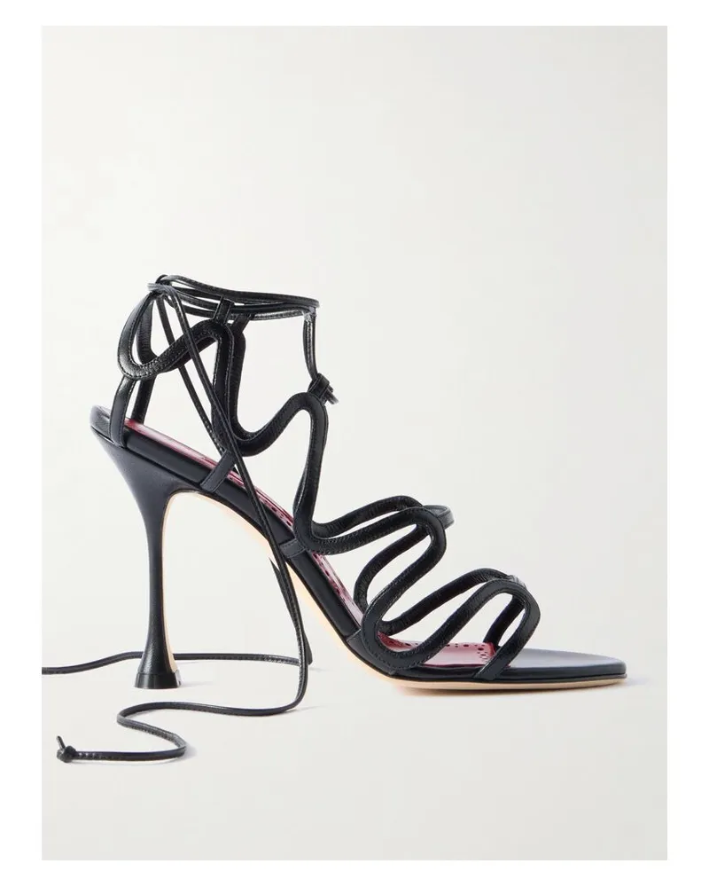 Manolo Blahnik Fawda 105 Sandalen Aus Leder - Schwarz Schwarz