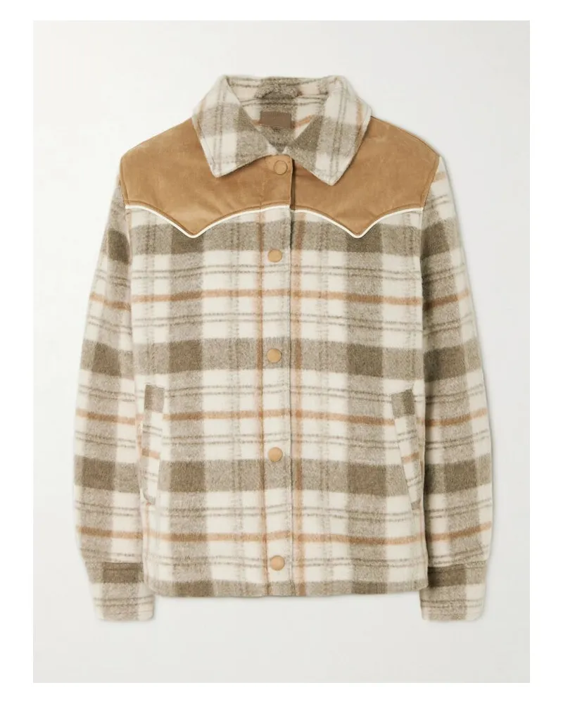 Mother After School Jacke Aus Kariertem Fleece Mit Besatz Aus Gebürstetem Synthetischem Material - Braun Braun