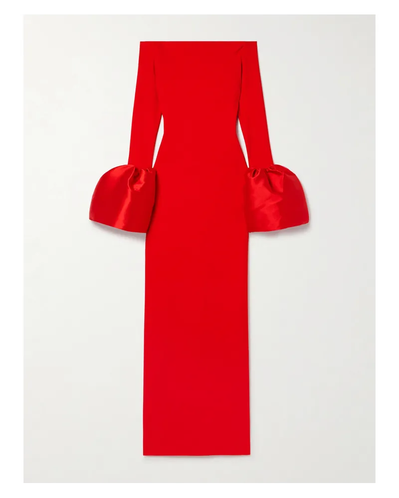 Solace London Talia Schulterfreie Robe aus Crêpe Rot