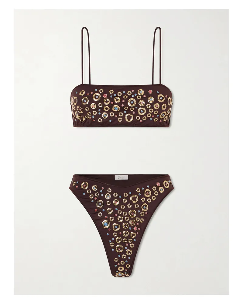 Oséree Studded Bikini - Brown Brown