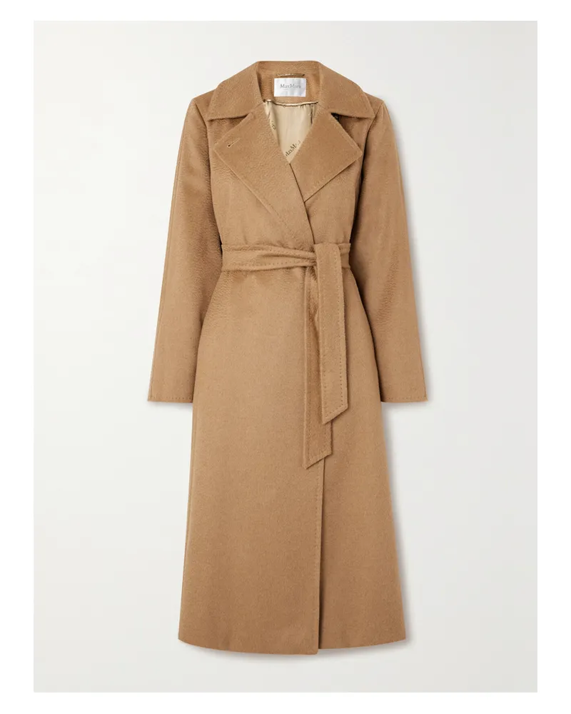 Max Mara Manuela Icon Belted Camel Hair Coat - Brown Brown