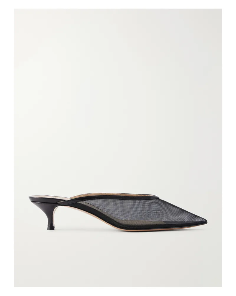 Le Monde Béryl Leather-trimmed Mesh Pumps - Black Black