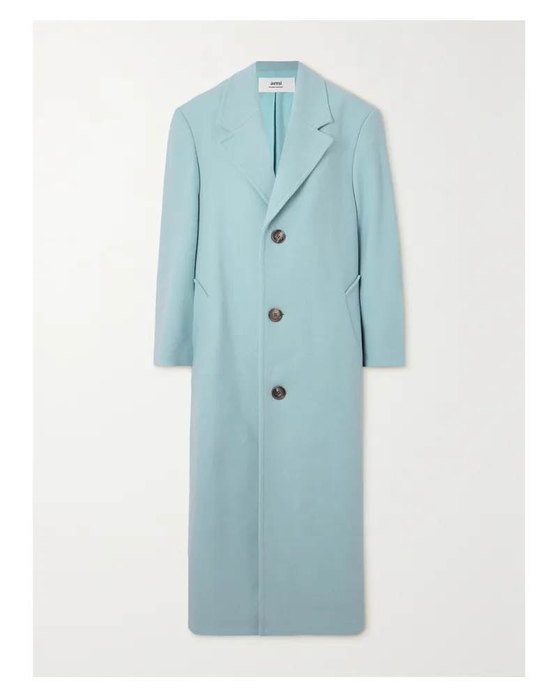 AMI Paris Mantel Aus Einer Wollmischung - Blau Blau