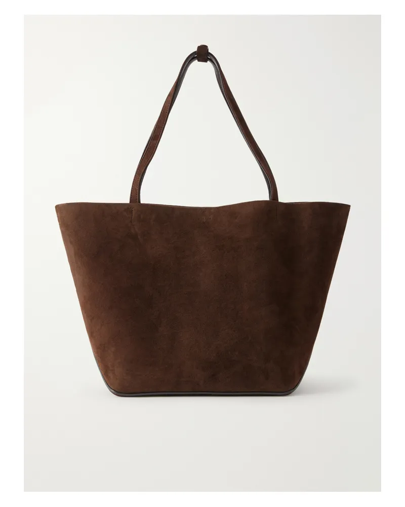 The Row Park Suede Tote - Brown Brown