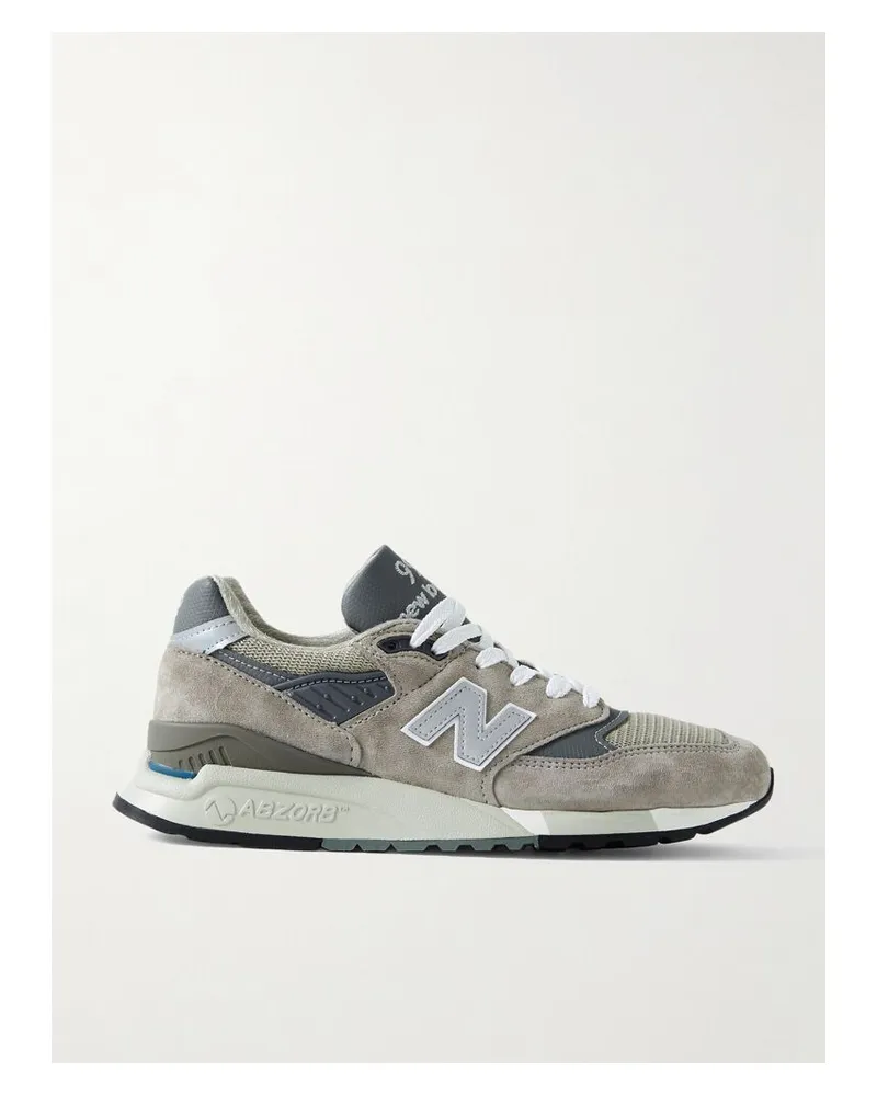 New Balance Made In Usa 998 Core Sneakers Aus Leder, Mesh Und Veloursleder Mit Gummibesätzen - Grau Grau