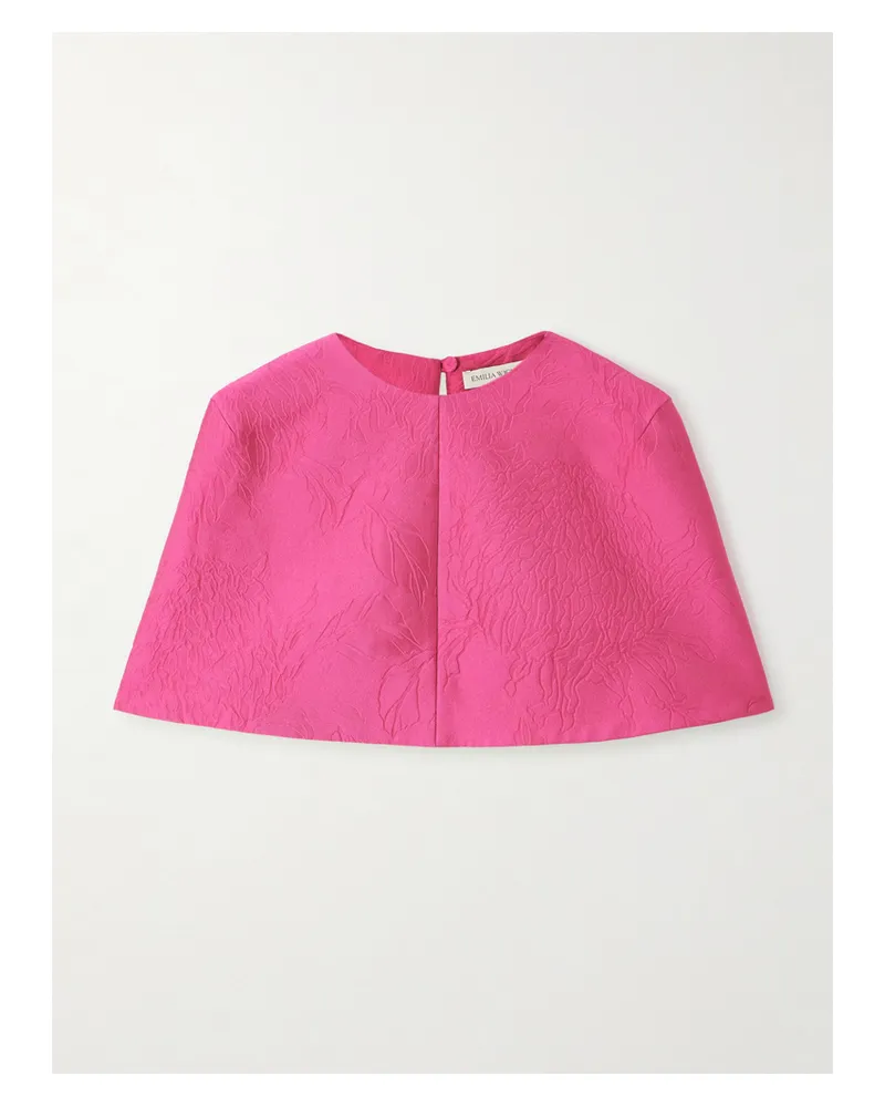 EMILIA WICKSTEAD Virginie Cape Aus Cloqué - Pink Pink