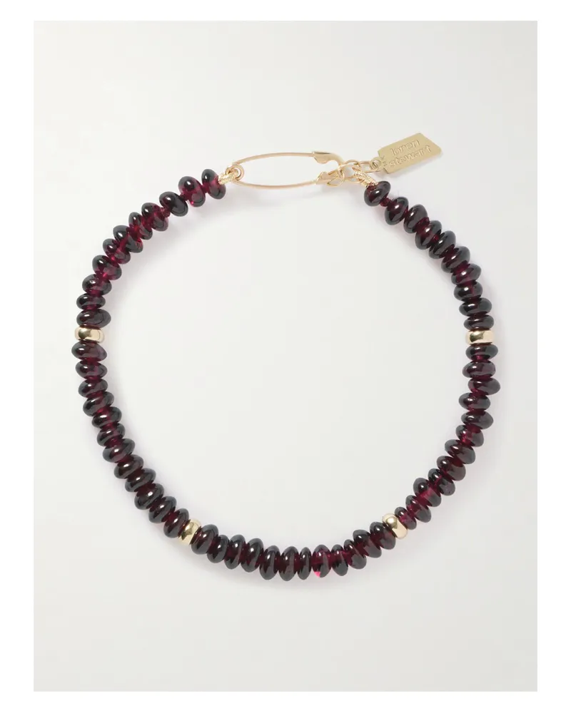 Loren Stewart Rosaline Fortune Armband Mit Granaten Und Details Aus Gold - Burgunder Burgunder