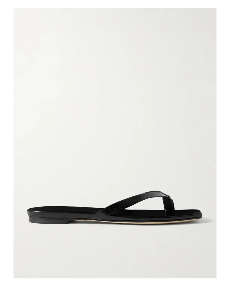 aeyde Renee Leather Flip Flops - Black Black