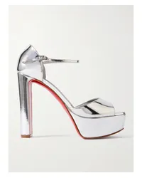 Christian Louboutin Sandaloo 130 Plateausandalen aus Leder Silber