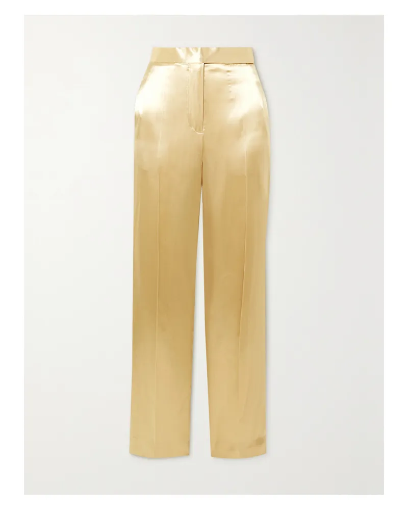 Victoria Beckham Hose Mit Geradem Bein Aus Satin - Creme Creme