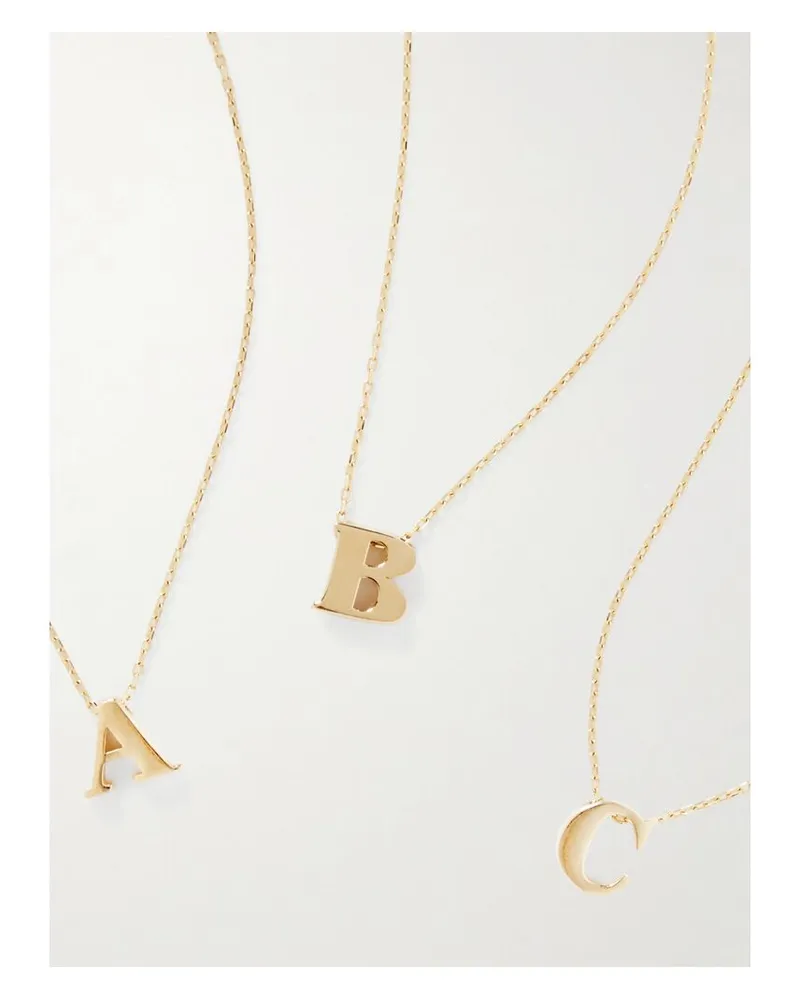 Stone & Strand Letterpress Initial Kette Aus 14 Karat Gold Gold