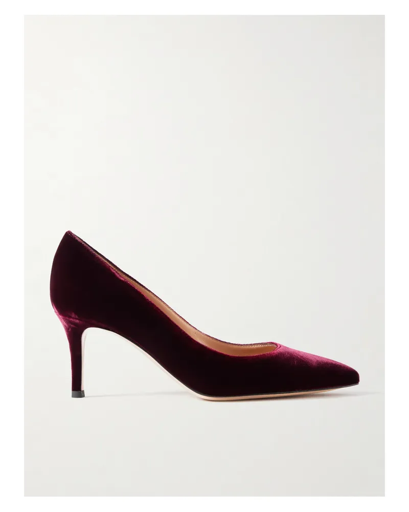 Gianvito Rossi Gianvito 70 Velvet Pumps - Burgundy Burgundy