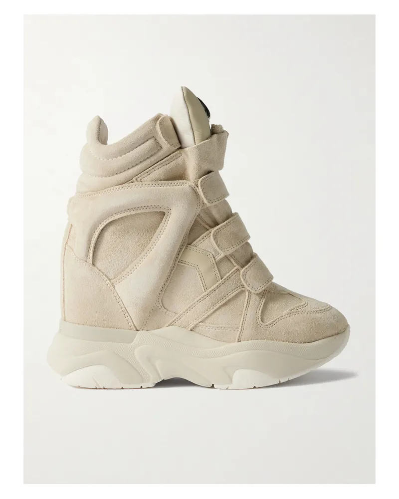 Isabel Marant Balskee Suede High-top Wedge Sneakers - Neutrals Neutrals