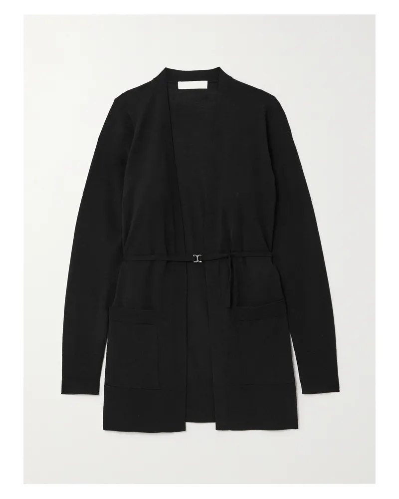 Chloé Cardigan Aus Wolle Mit Gürtel - Schwarz Schwarz