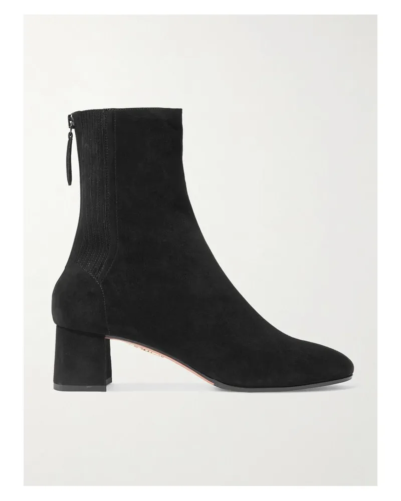 Aquazzura Saint Honoré 50 Sock Boots Aus Veloursleder - Schwarz Schwarz