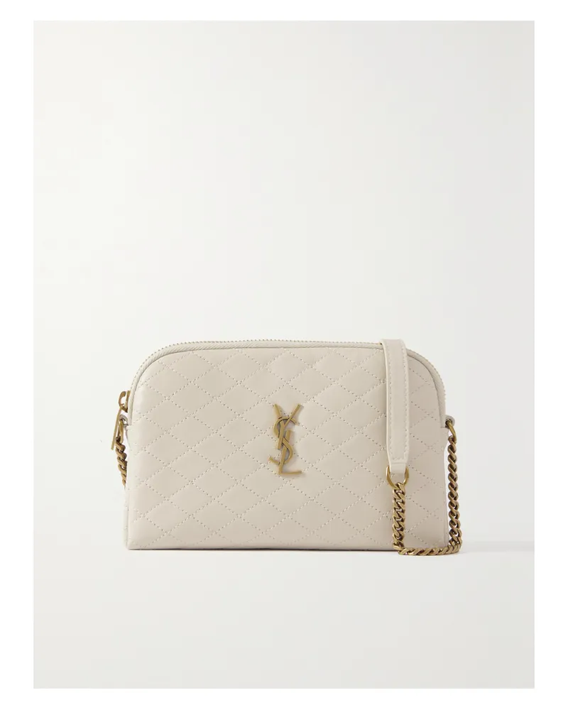 Saint Laurent Gaby Quilted Leather Shoulder Bag - Neutrals Neutrals