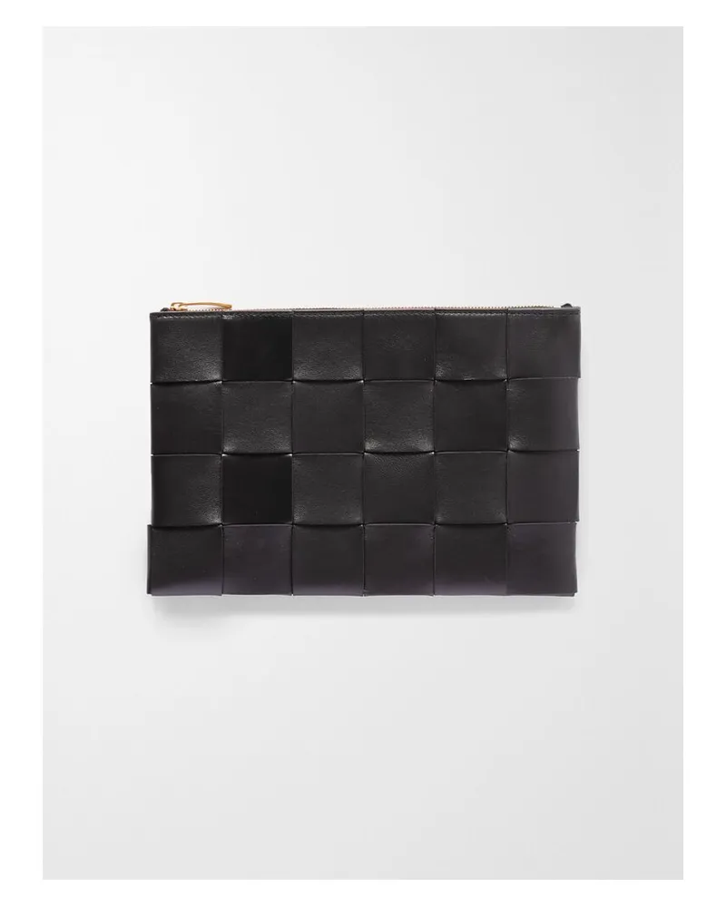 Bottega Veneta Kleiner Beutel Aus Intrecciato-leder - Schwarz Schwarz