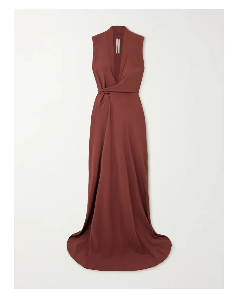 Rick Owens Robe Aus Crêpe De Chine Mit Wickeleffekt - Braun Braun
