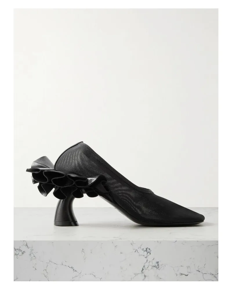 Dries van Noten Pumps Aus Mesh Mit Lederbesätzen - Schwarz Schwarz