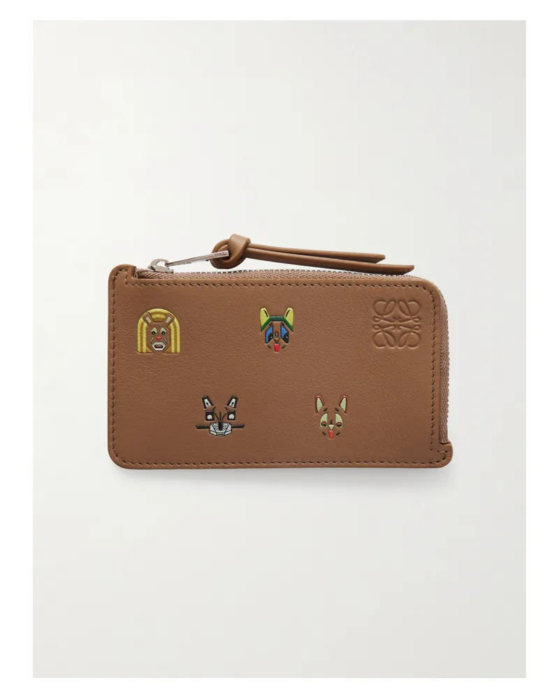 Loewe Cats Kartenetui Aus Leder Mit Prints - Neutral Neutral