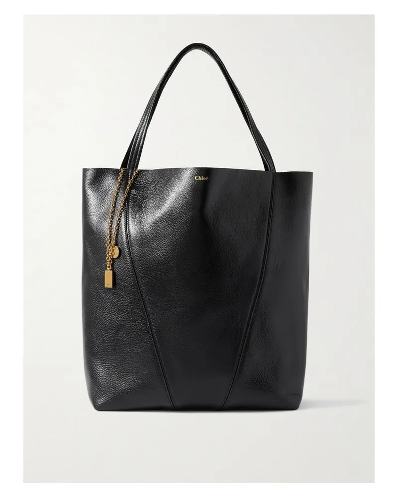 Chloé Spin Tote Aus Strukturiertem Leder Mit Verzierungen - Schwarz Schwarz