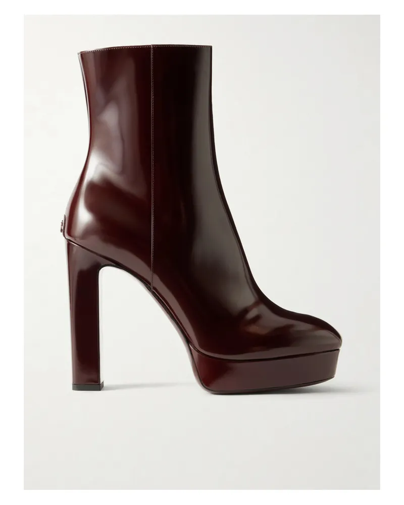 Jimmy Choo Marene 120 Kniehohe Stiefel Aus Glanzleder - Burgunder Burgunder