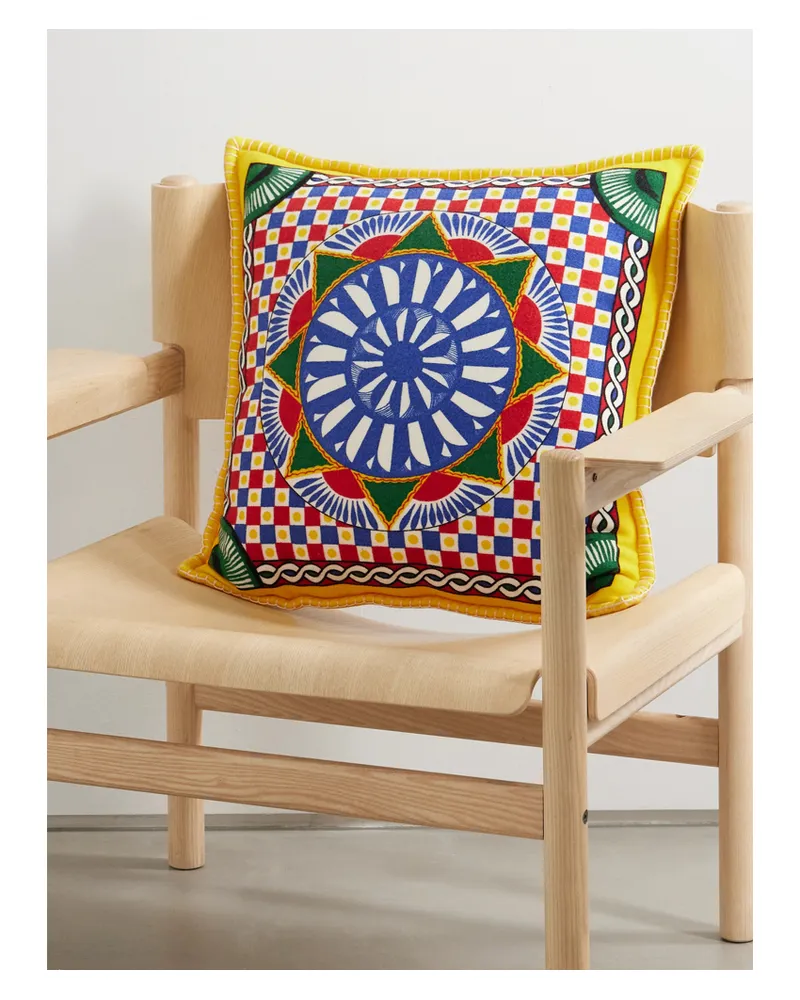 Dolce & Gabbana Kissen Aus Kaschmir-jacquard - Blau Blau