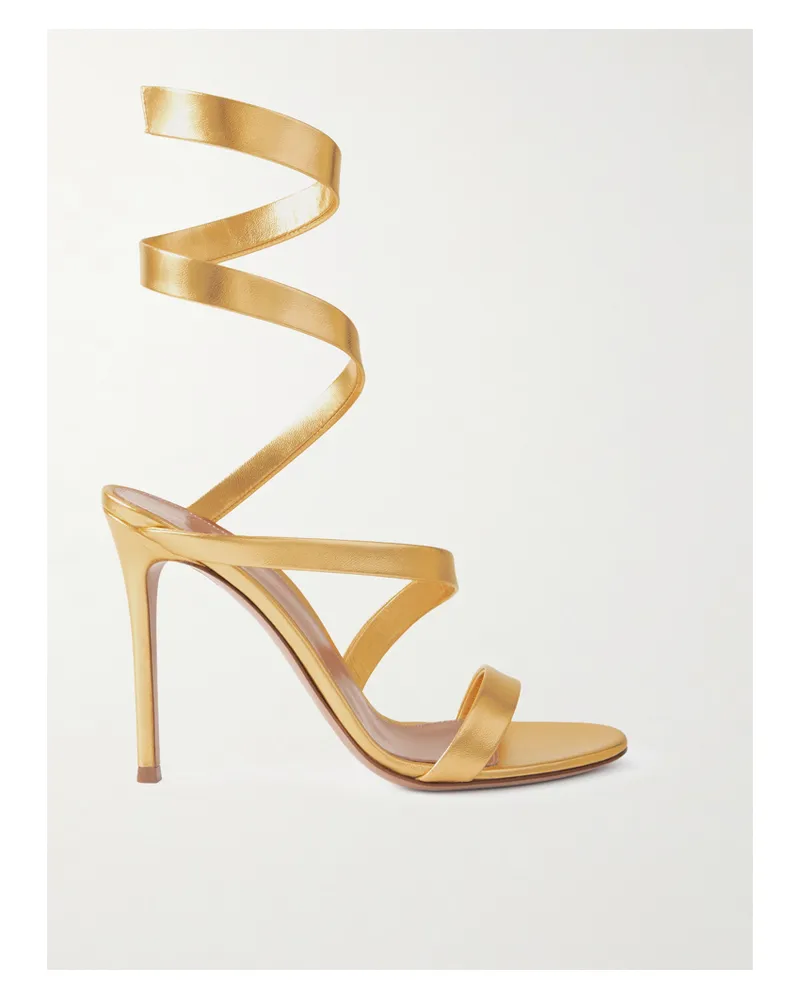 Gianvito Rossi Opera Sandalen Aus Metallic-leder - Gold Gold