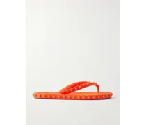 Super Loubi Studded Rubber Flip Flops - Orange
