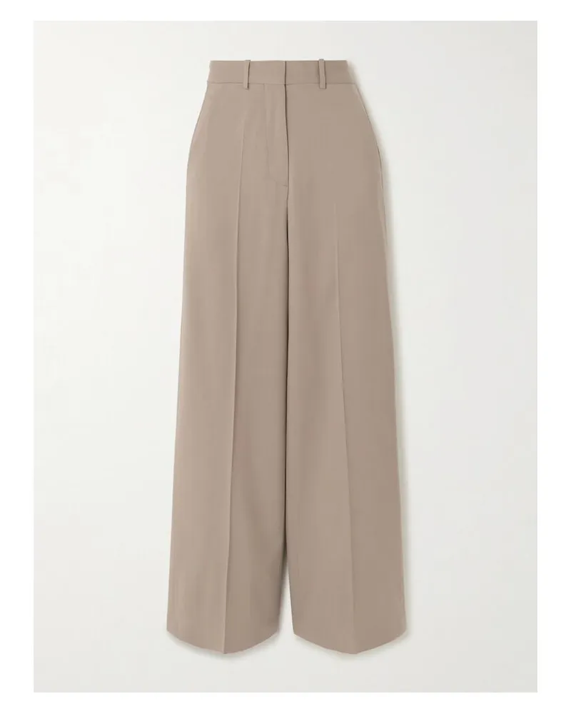 Joseph Alana Hose Mit Weitem Bein Aus Twill Aus Einer Wollmischung - Braun Braun
