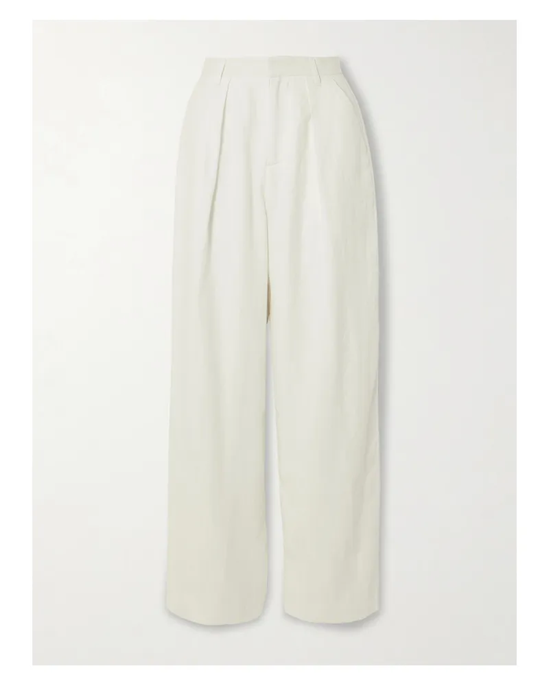 Mara Hoffman Marella Hose Mit Geradem Bein Aus Hanf Mit Bundfalten - Weiß Weiß