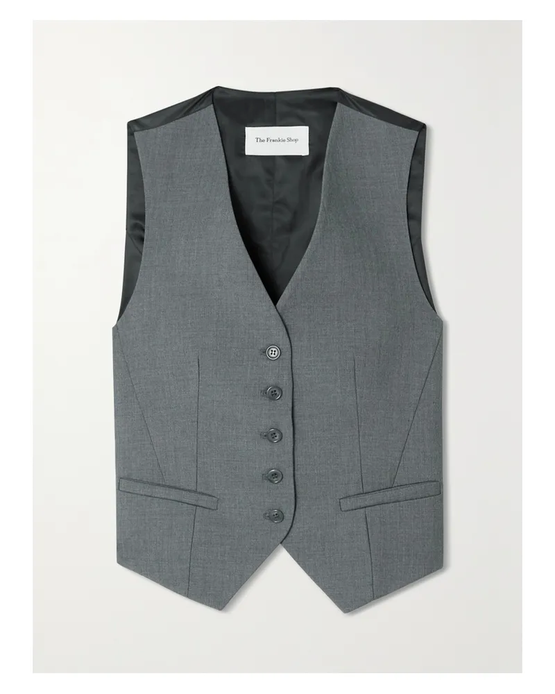 FRANKIE Shop Gelso Weste Aus Grain De Poudre Und Satin - Grau Grau