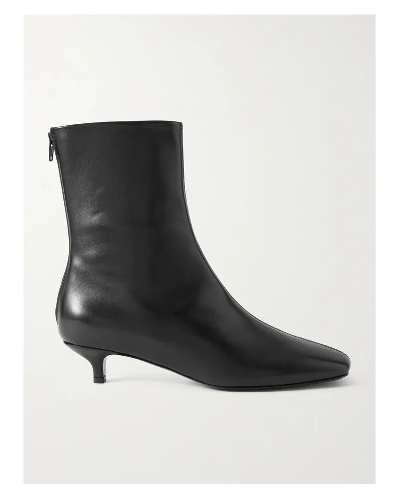 Totême Day Leather Ankle Boots - Black Black