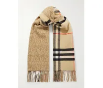 Wendbarer Schal Aus Kaschmir-jacquard Mit Fransen - Neutral