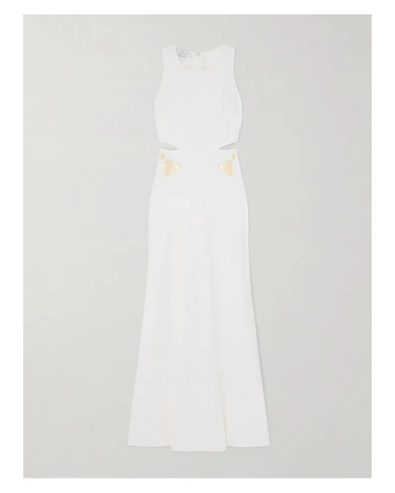 THEMIS Z Kallos Maxikleid Aus Crêpe Mit Prints Und Cut-outs - Weiß Weiß