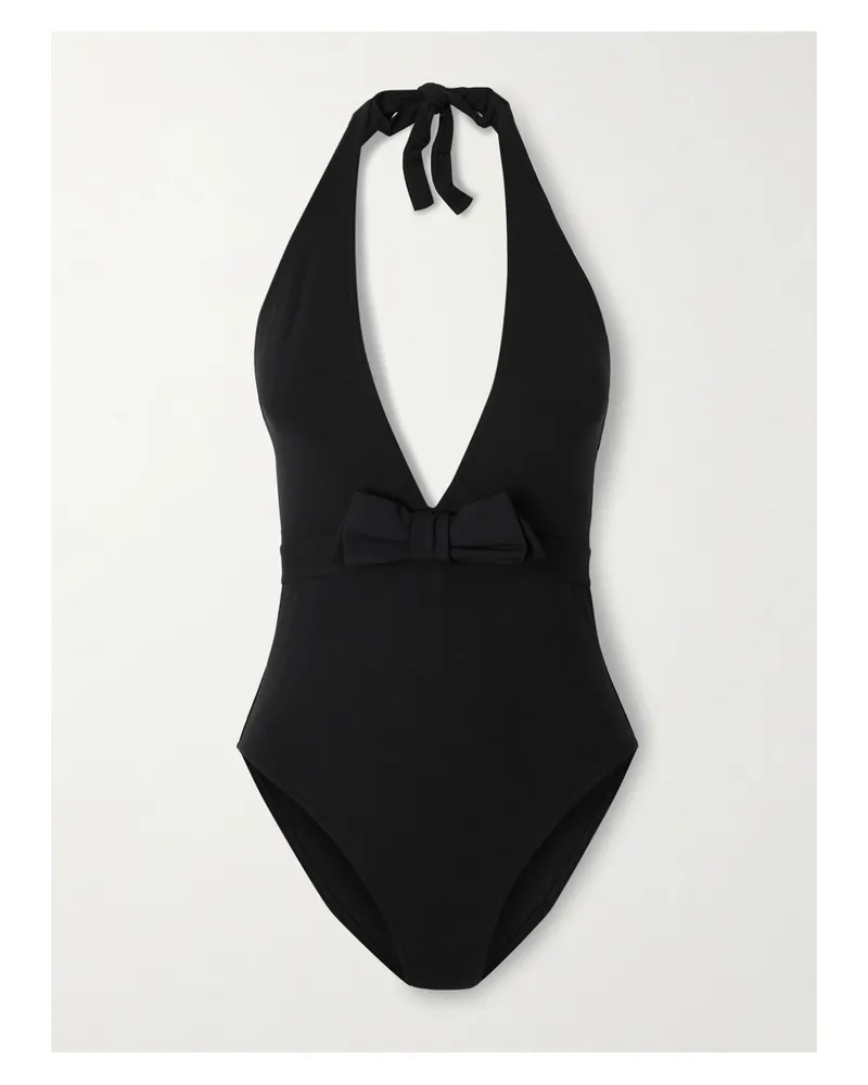 Eres Couture Bow-detailed Halterneck Swimsuit - Black Black