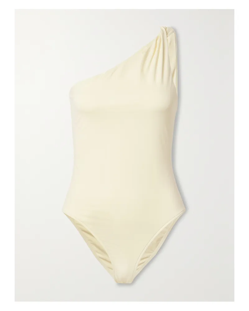 BONDI BORN Net Sustain Callie Asymmetrischer Badeanzug - Weiß Weiß