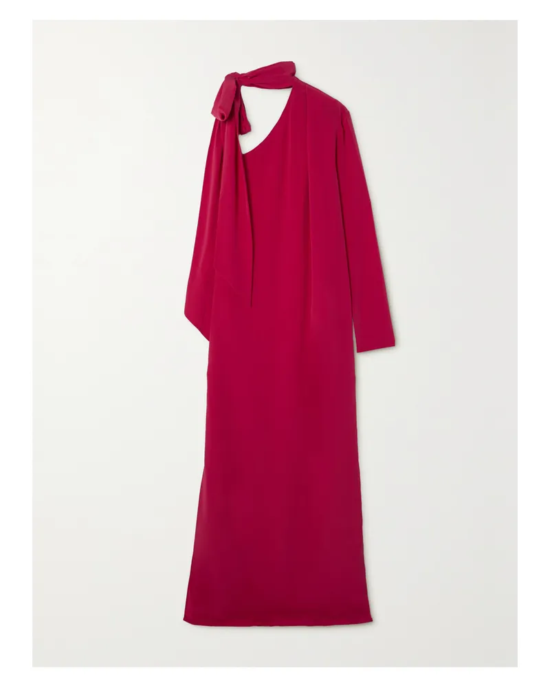 Esse Studios Classico Asymmetrisches Maxikleid Aus Crêpe De Chine Aus Seide Zum Binden - Rot Rot