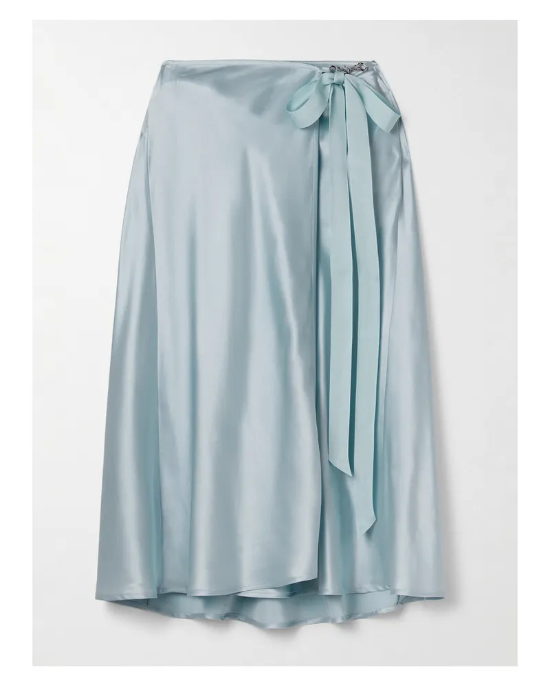 Acne Studios Midi-wickelrock Aus Satin - Blau Blau
