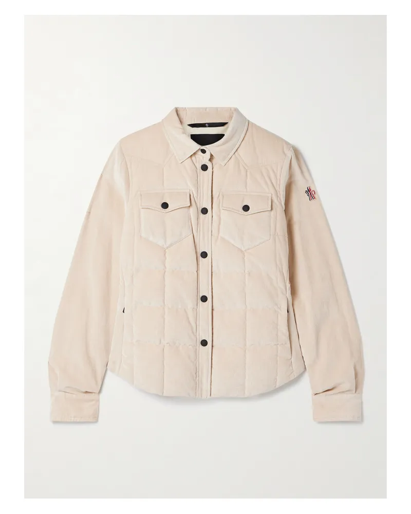 Moncler Nangy Gesteppte Daunenjacke Aus Cord Aus Einer Baumwoll-modalmischung - Creme Creme