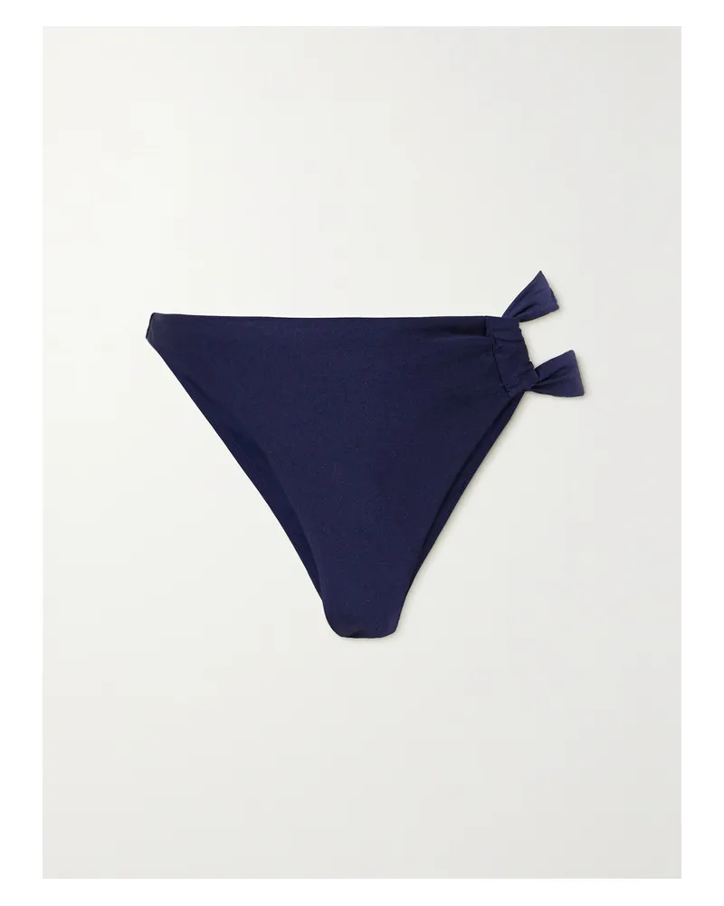 Cult Gaia Charmaine Asymmetrisches Bikini-höschen In Metallic-optik - Blau Blau