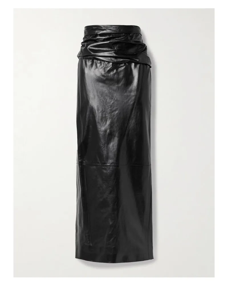 KHAITE Winler Maxirock Aus Leder Mit Raffungen - Schwarz Schwarz