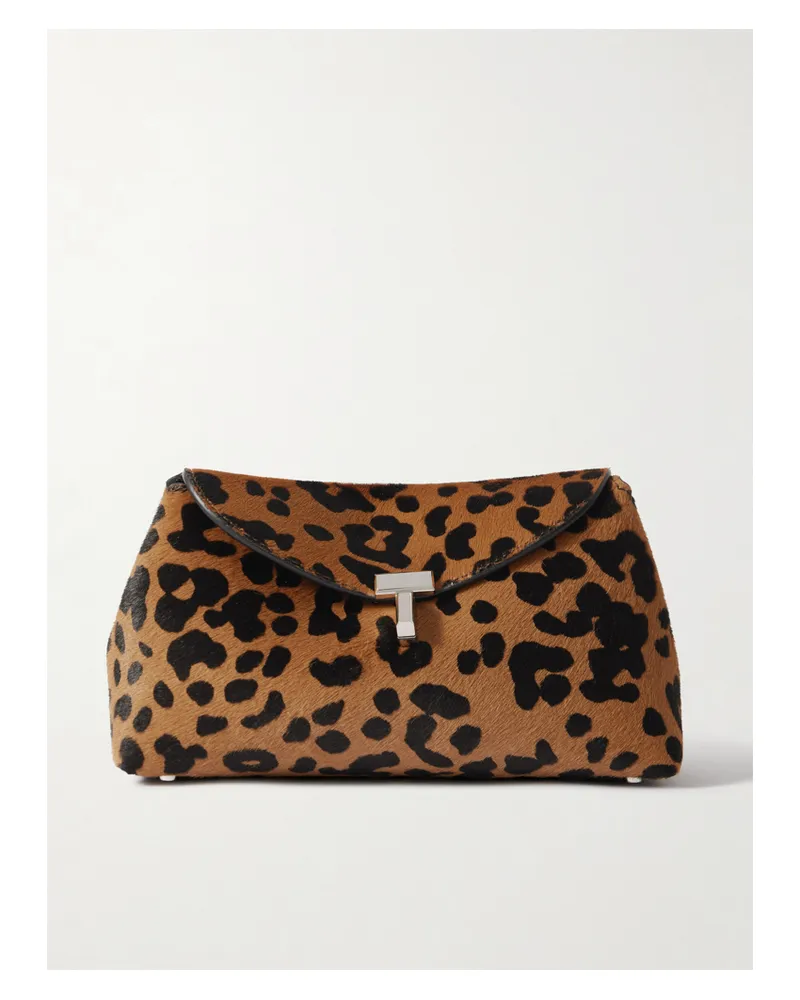 Totême T-lock Mini Leopard-print Calf Hair Clutch - Animal Print Animal