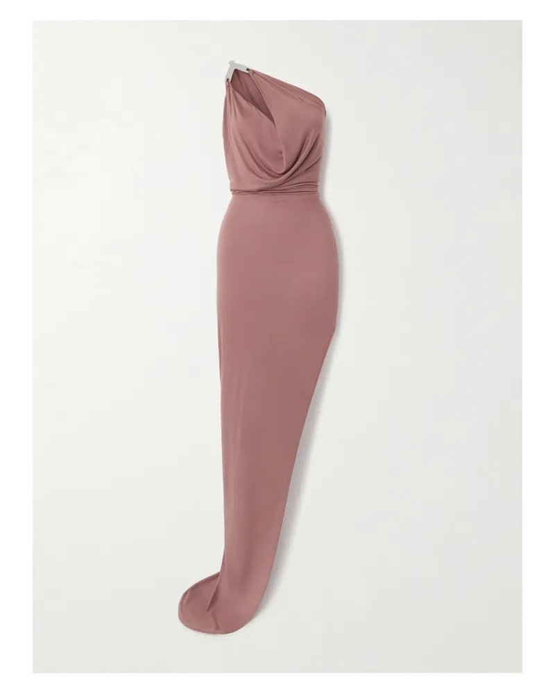 Rick Owens Hydra Aaliyah Asymmetrische Robe Aus Jersey Mit Raffungen Und Verzierung - Pink Pink